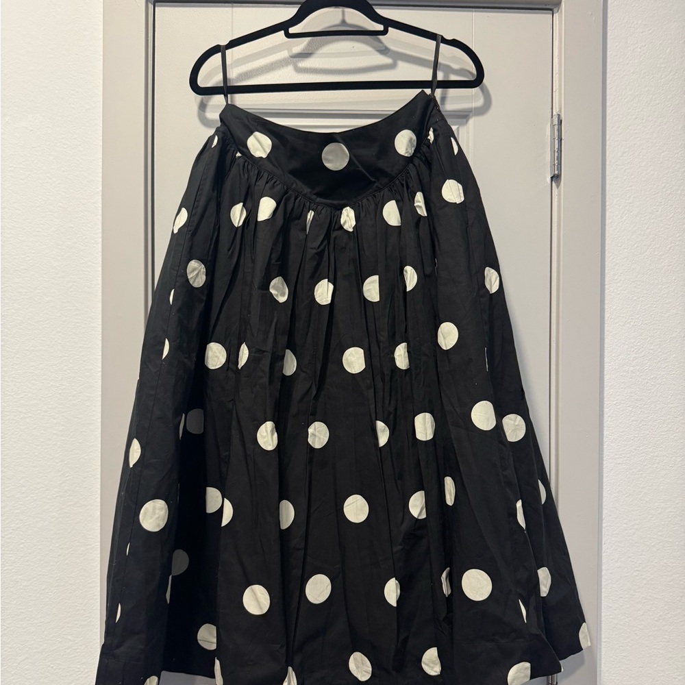 Ciao Lucia Black and White Polka Dot Midi Skirt